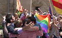 Protests against a Catholic bishop for his views about homosexuality