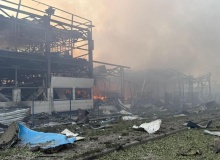 Christian warehouse in Ukraine destroyed by a Russian strike