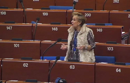 EPP's Quintanilla showed her group's support to the report. / VIdeo caption of CoE Live stream