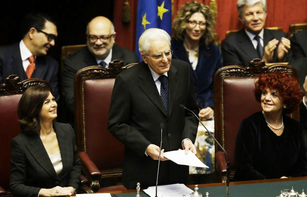 Sergio Mattarella during his first speech to the Italian Parliament. / AP,Sergio Matarella president Italy