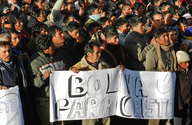 Demonstration in Bolivia. ,bolivia, Cristo