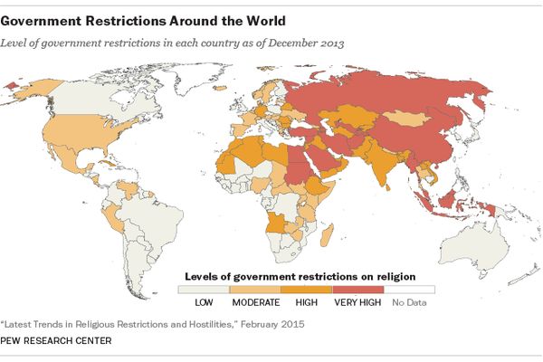 Government Restrictions around the world. / Pew Research