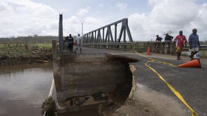 A bridge damaged by the storm. / Reuters