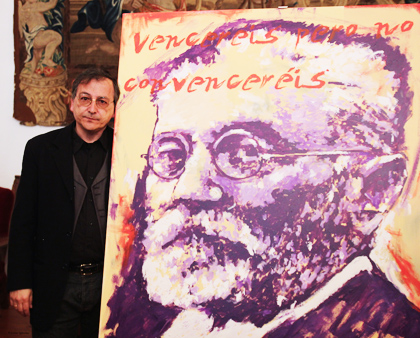 Miguel Elías and his portrait of Unamuno: ”You will win, but you will not convince”. / PD