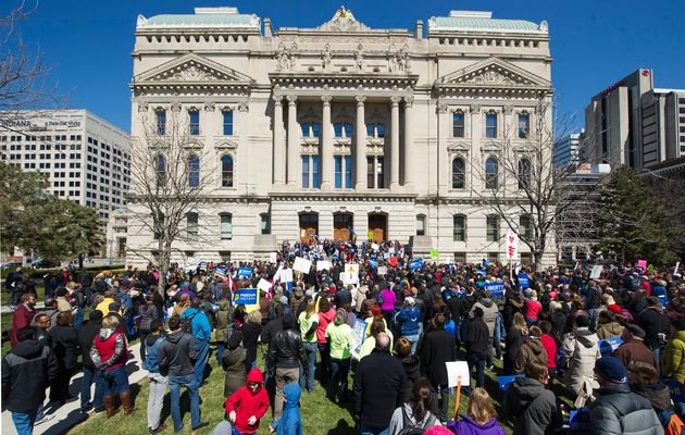 Thousands of people marched in Indiana ,