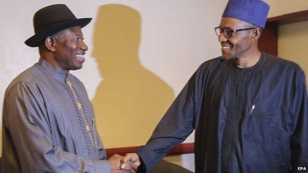 Muhammadu Buhari  and Goodluck Jonathan / EPA,