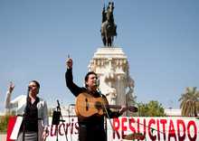 A gospel flamenco group sang at the event in Sevilla.