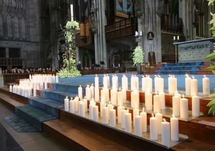 A candle for every life lost, including Lubitz’s, was placed on the altar.