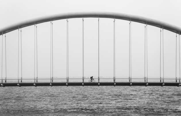 bridge, bycicle