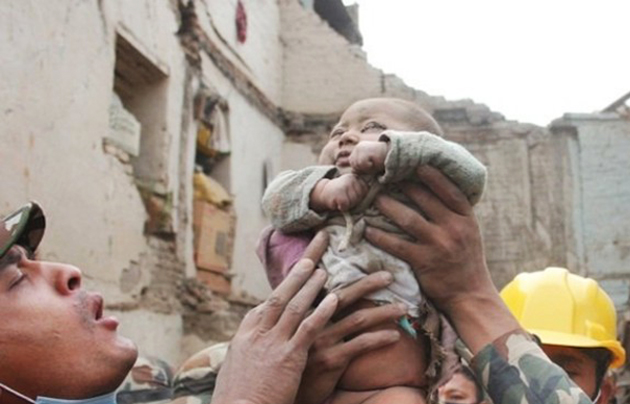 The baby after being rescued. / Kathmandu Today,baby, Kathmandu, Nepal