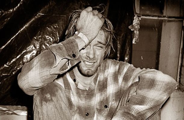 Cobain's despair in life is well reflected in this photo taken by Ian Tilton for the now disappeared  British musical journal Sounds. / Ian Tilton,Kurt Cobain, despair