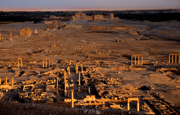 A view of Palmyra's archaeological site. ,palmyra, archaeology
