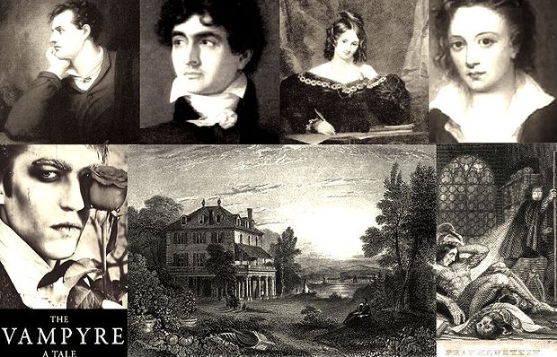 That night in the Villa Diodati, Byron, Polidori, Percy and Mary Shelley created Frankenstein and the first vampires story. ,Frankenstein, Polidori, villa, frankenstein
