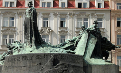 A statue recalling Jan Hus, in Prague.