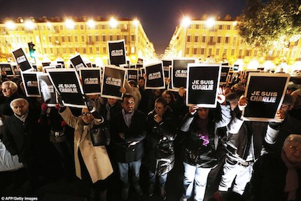 Charlie Hebdo demonstrations in France.
