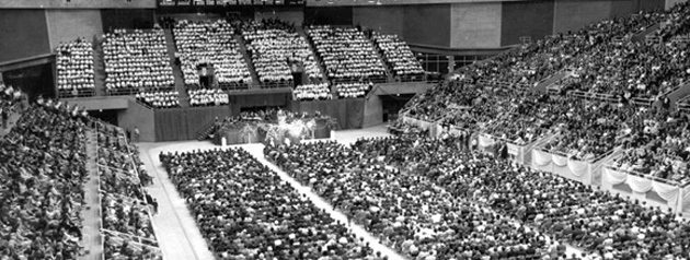 A Billy Graham crusade in the UK. ,Graham crusade, crusade, wembley