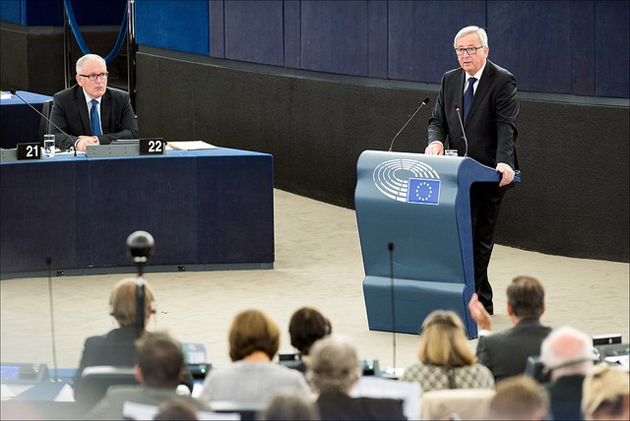 Juncker, addressing the Europan Parliament in the State of the European Union debate. / EU Parliament,juncker, parliament, EU