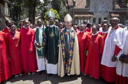 Archbishop Welby with the Archbishop of Kenya. / PA