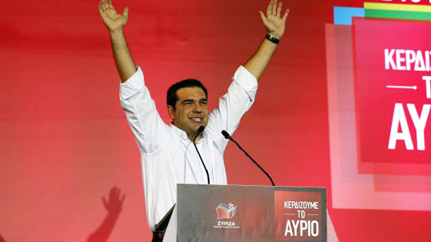 Alexis Tsipras celebrates his new victory. / Reuters,tsipras, victory, greece