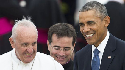 Pope Francis with Barack Obama, during his visit to the USA.