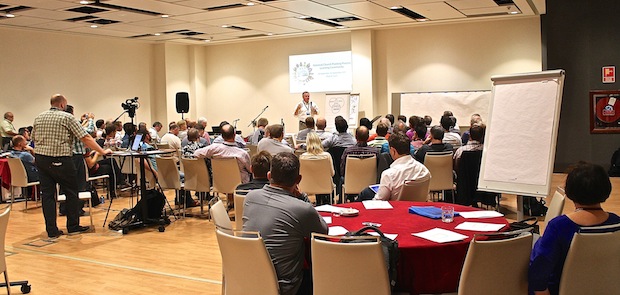 One of the conferences during the meeting in Madrid. ,