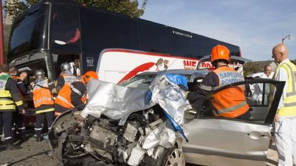 It was a head-on collision between a bus and a truck in south-west France.