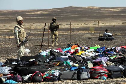 Soldiers work in the crash scene