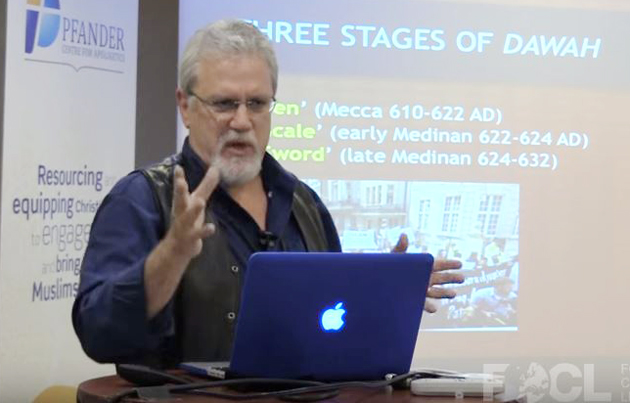 Jay Smith, in his talk about radical Islam. / Video caption FOCL,focl, Jay Smith, islam, conference