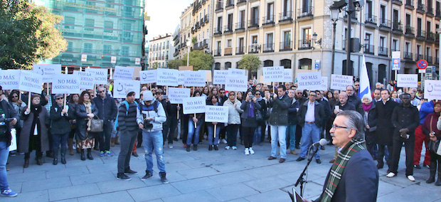 Participants in Madrid's action, on Saturday. / Actualidad Evangélica,madrid, demonstration, persecuted church, evangelicals