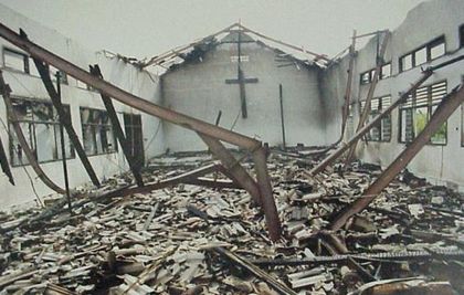 A church destoryed  in Aceh.