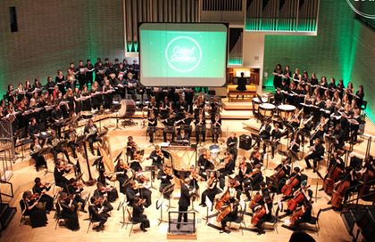 Manchester's joint carol service was accompanied by an orchestra. / UCCF