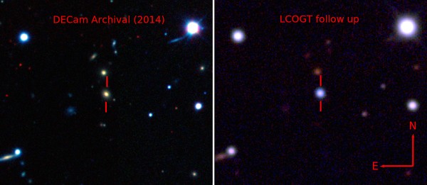 Before and during supernova ASASSN-15lh. / B. Shappee and the ASAS-SN team.