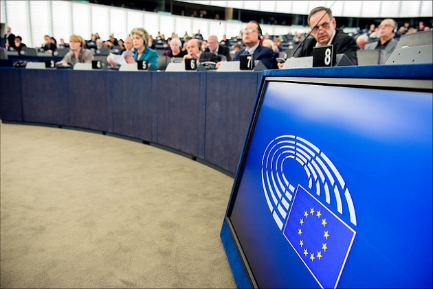 Plenary session of the European Parliament in February 2016 in Strasbourg. / EP,strasbourg, EP, daesh, isis, genocide, voting, passed, approved, eu