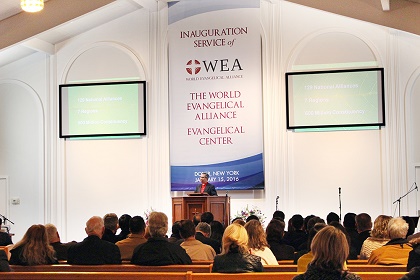 Bp Efraim Tendero delivering the inauguration sermon at Immanuel Chapel. / WEA