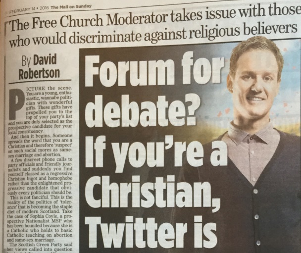 scottish mail, david robertson, twitter, christian