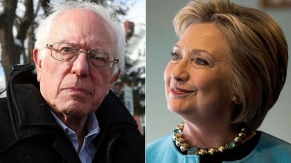 Democrats Bernie Sanders and Hillary Clinton.