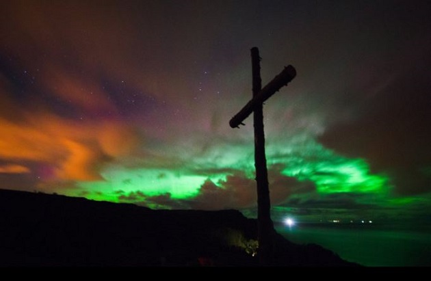 Aurora borealis, on Monday 7 March. / Steve Martin, Twitter.,