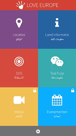 Love-Europe app menu. / love-europe.org