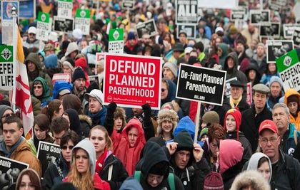 Demonstration against the funding of Planned Parenthood