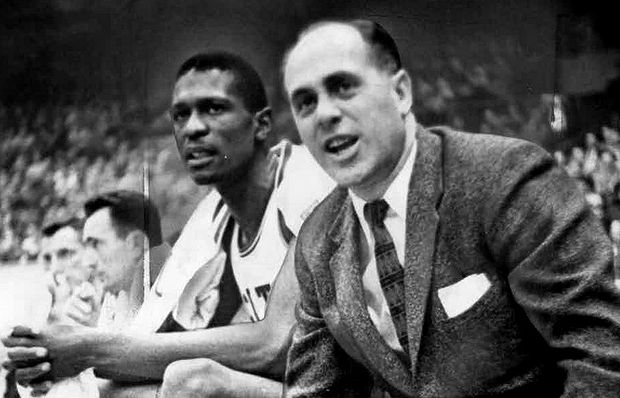 Bill Russell and Red Auerbach 1956 By Jack O'Connell (The Sporting News Archives) [Public domain], via Wikimedia Commons.,