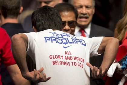 The boxer uses every opportunity to speak about his faith in God.