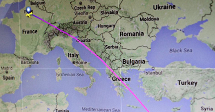 The plane route.