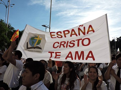 Spain, Christ loves you, a banner. / Actualidad Evangélica.
