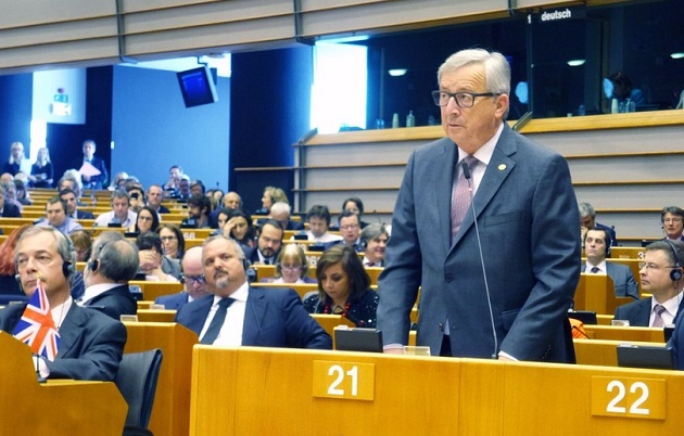 Jean-Claude Juncker speaks during 28 June European Parliament plenary. / European Parliament,