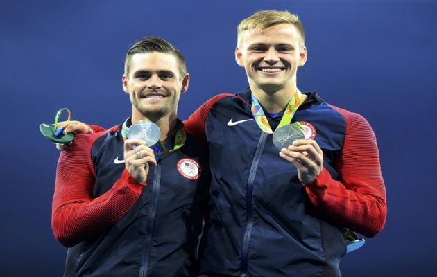 David Boudia and Steele Johnson won silver in men's synchronized 10-meter platform/ Reuters,