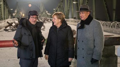 Angel Merkel visited Spielber, who filmed in some of the real places in Germany.
