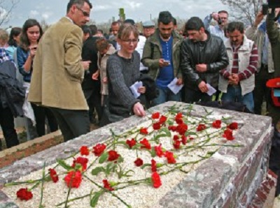 Susanne Geske, widow of martyr Tilmann Geske, after memorial ceremony for Ugur Yüksel. / Morning Star News,