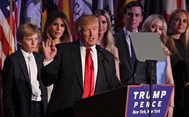 Donald Trump's first speech after knowing he will be the next PResident of the US. / AFP,trump, speech, president