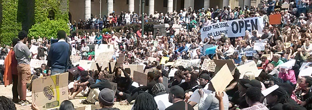 Students in South Africa demand affordable university fees. ,