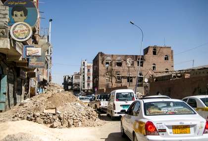Streetview of Sana’a, Yemen’s capital, during the first days of war in 2012. / OD